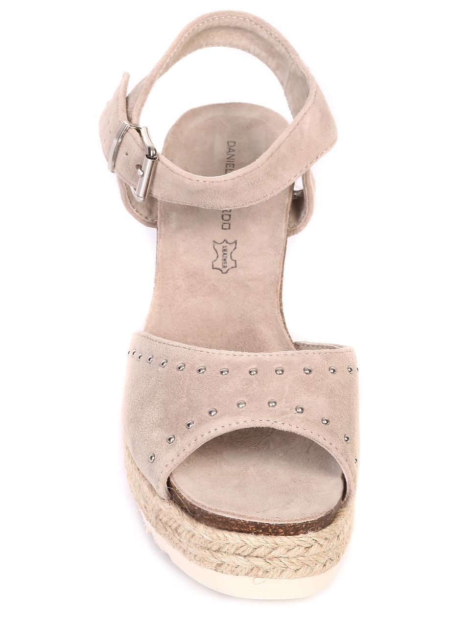 Ежедневни дамски сандали от естествен велур 4AB-19143 taupe
