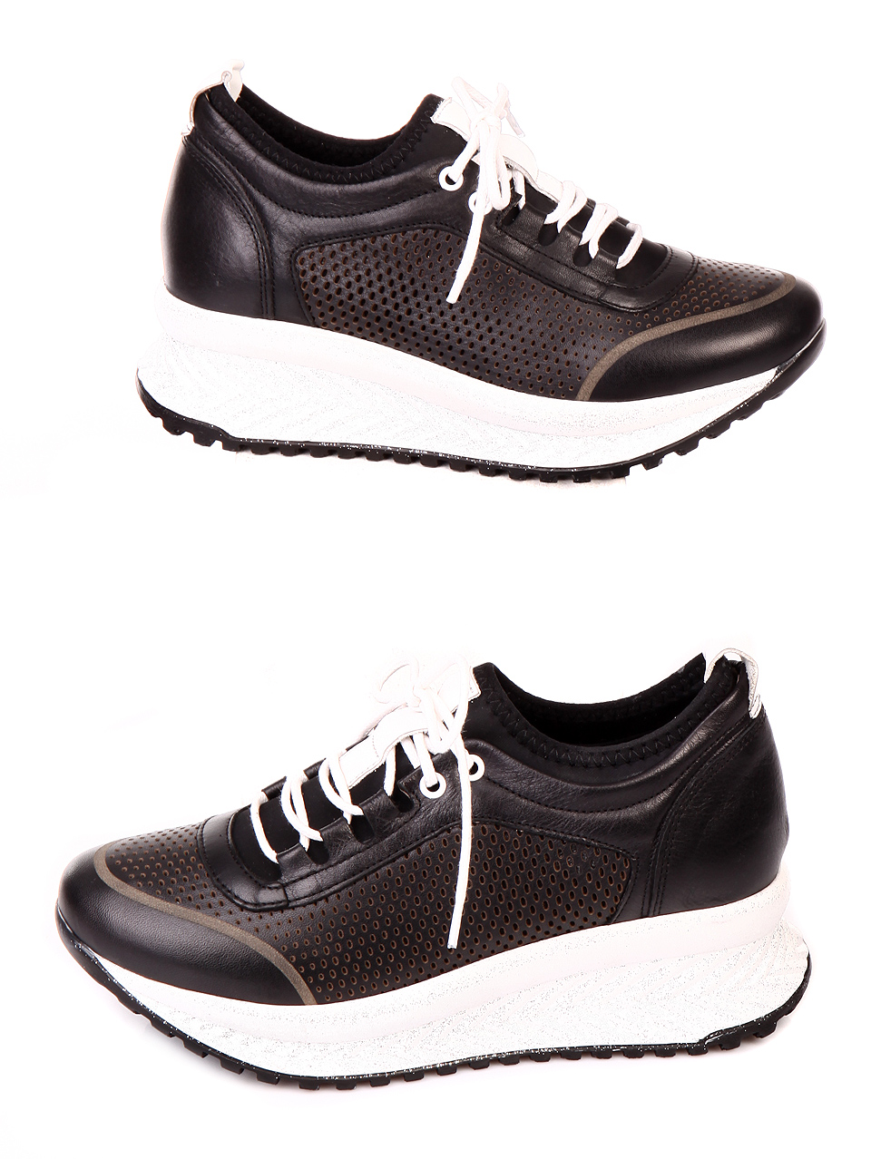 Ежедневни дамски обувки от естествена кожа 3AT-19472 black