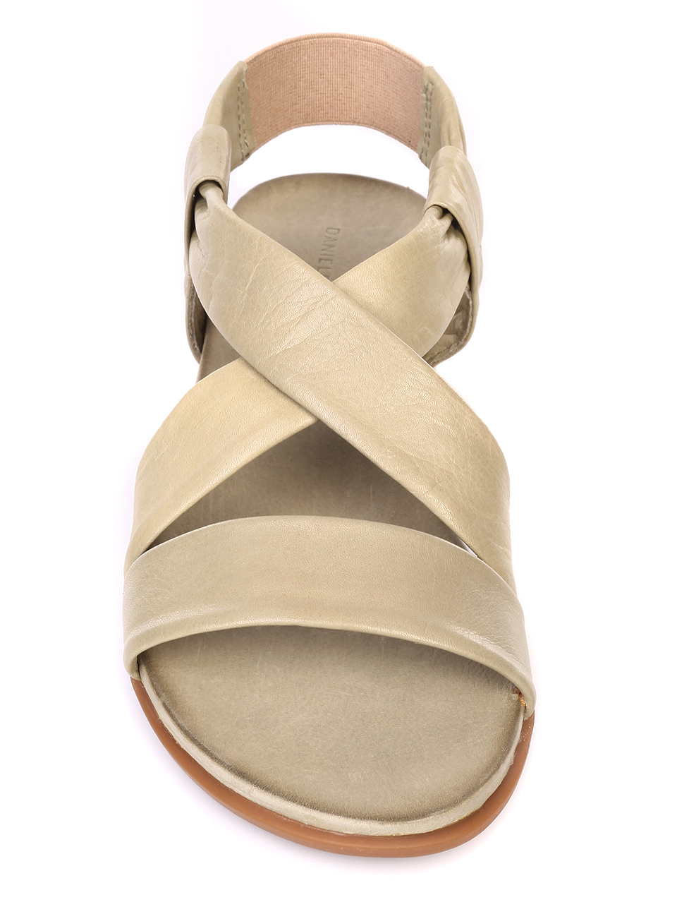 Ежедневни дамски сандали от естествена кожа 4AB-19478 khaki