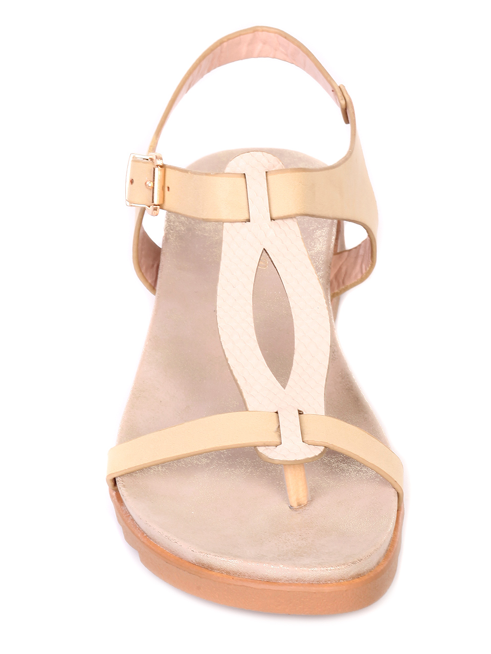 Ежедневни дамски сандали в бежово 4F-19309 beige