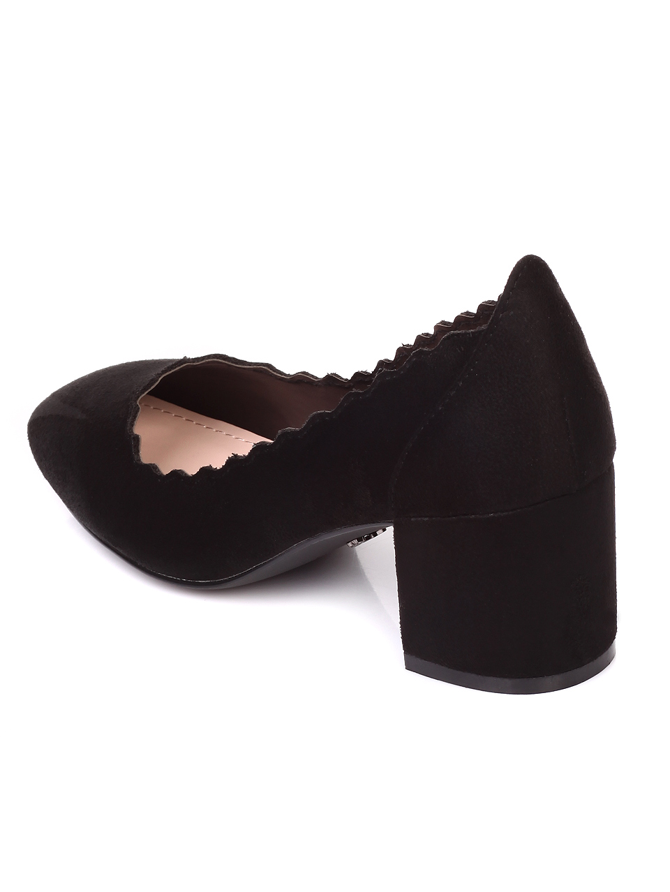 Ежедневни дамски обувки на ток в черно 3M-19501 black su