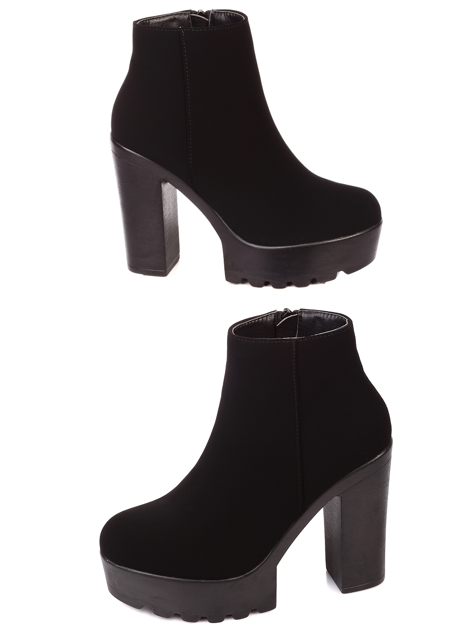 Елегантни дамски боти в черно 2M-19508 black nubuck