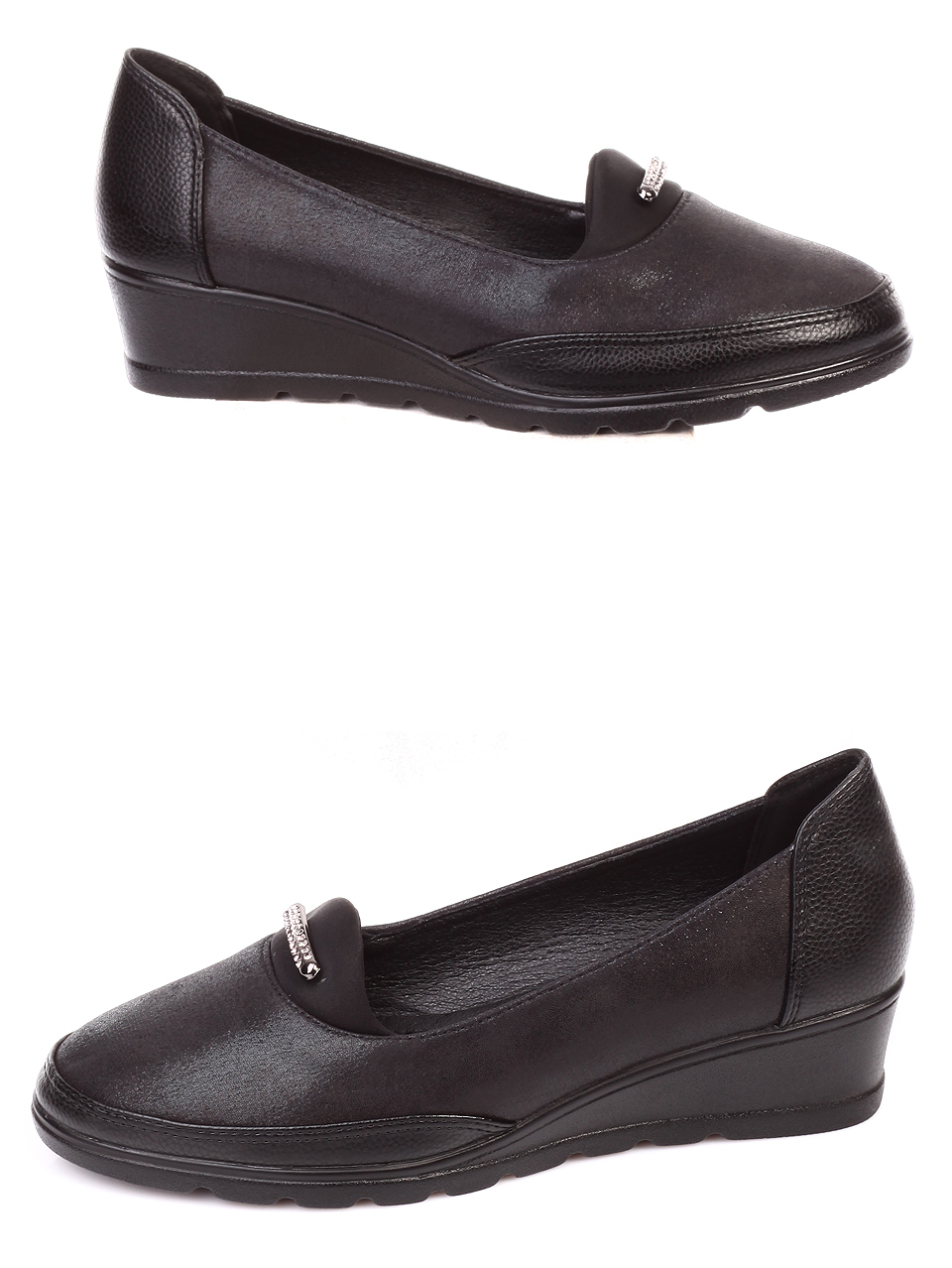Ежедневни дамски обувки на платформа в черно 3C-19526 black