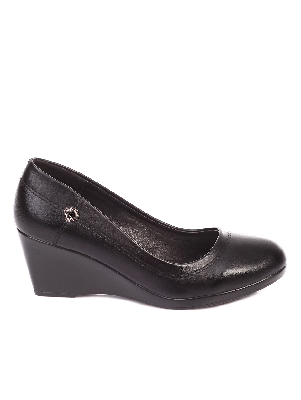 Ежедневни дамски обувки на платформа в черно 3C-19531 black