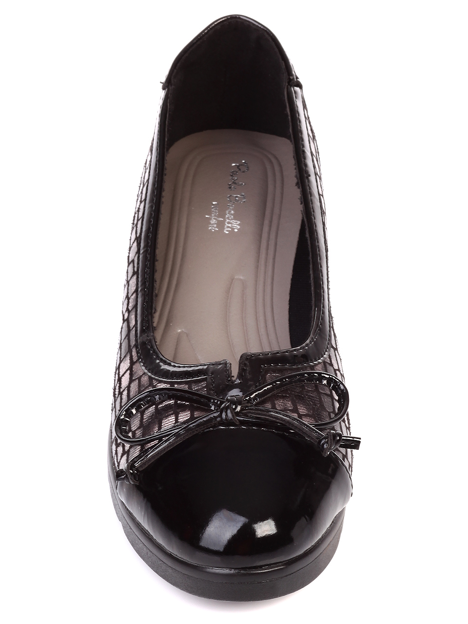 Ежедневни дамски обувки на платформа в черно 3C-19737 pewter