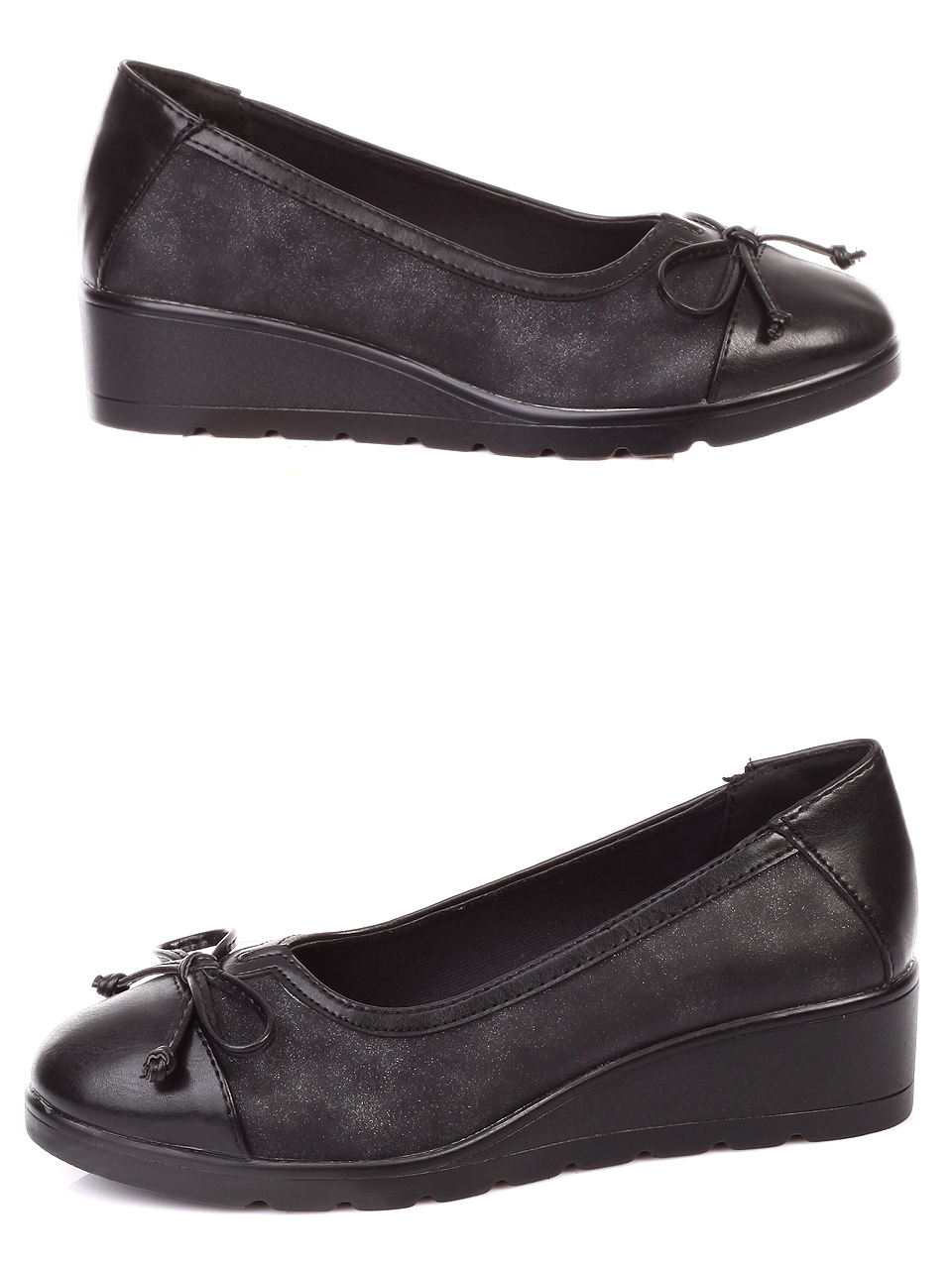 Ежедневни дамски обувки на платформа в черно 3C-19737 black