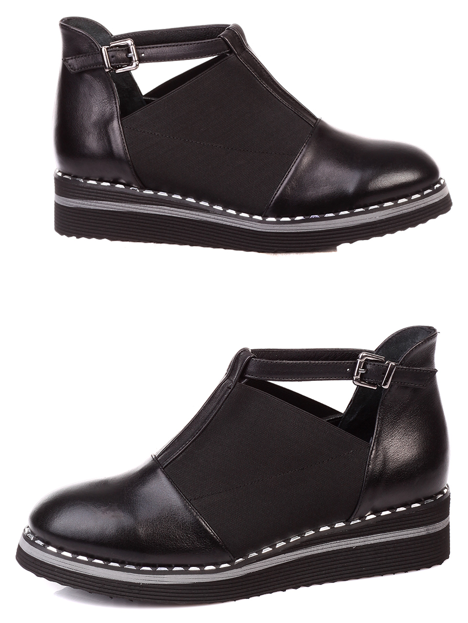 Ежедневни дамски обувки от естествена кожа 3AT-19884 black
