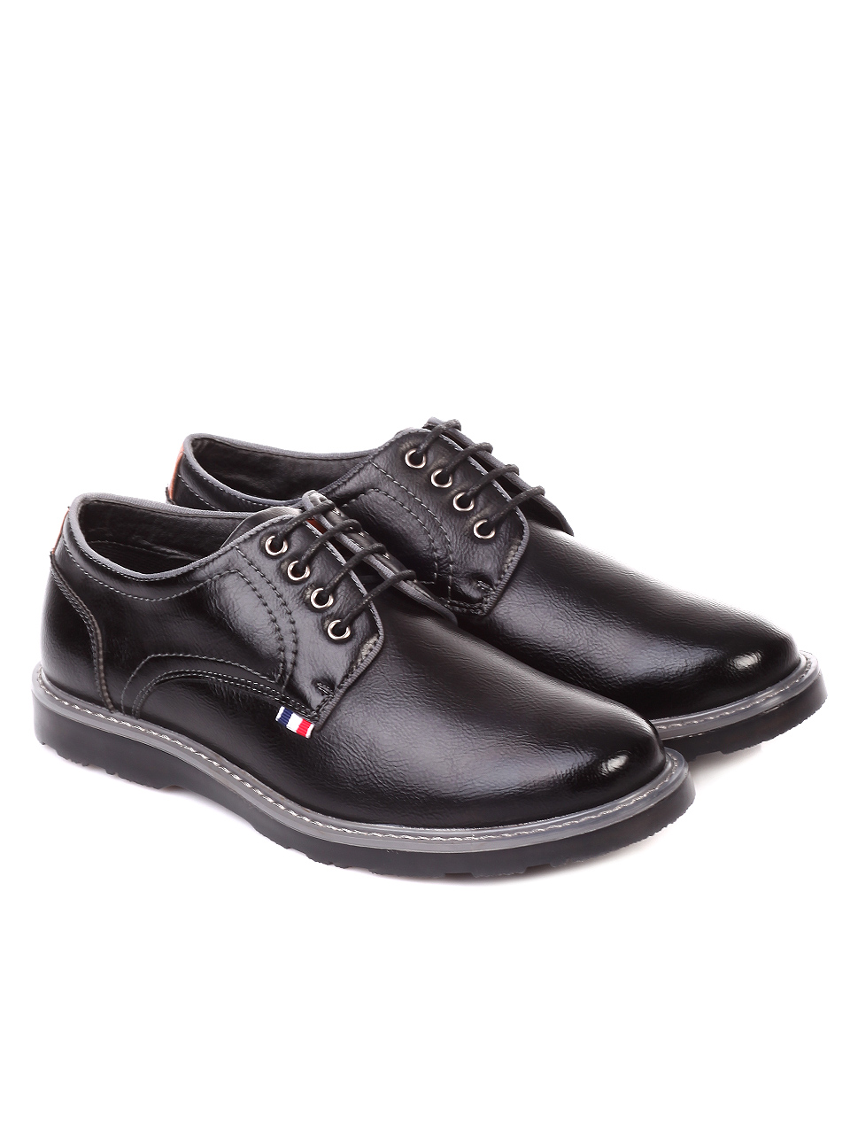 Ежедневни мъжки обувки в черно 7W-19707 black