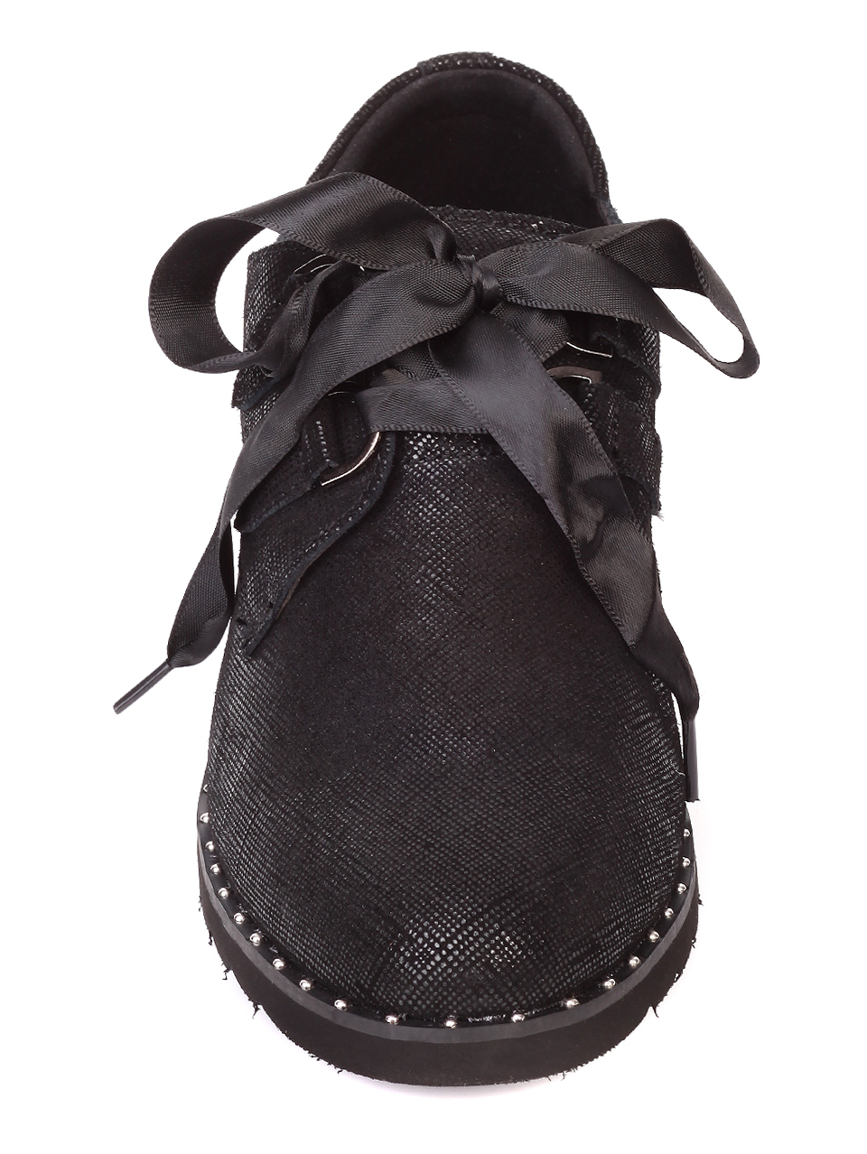 Ежедневни дамски обувки от естествен велур в черно 3AF-19802 black 