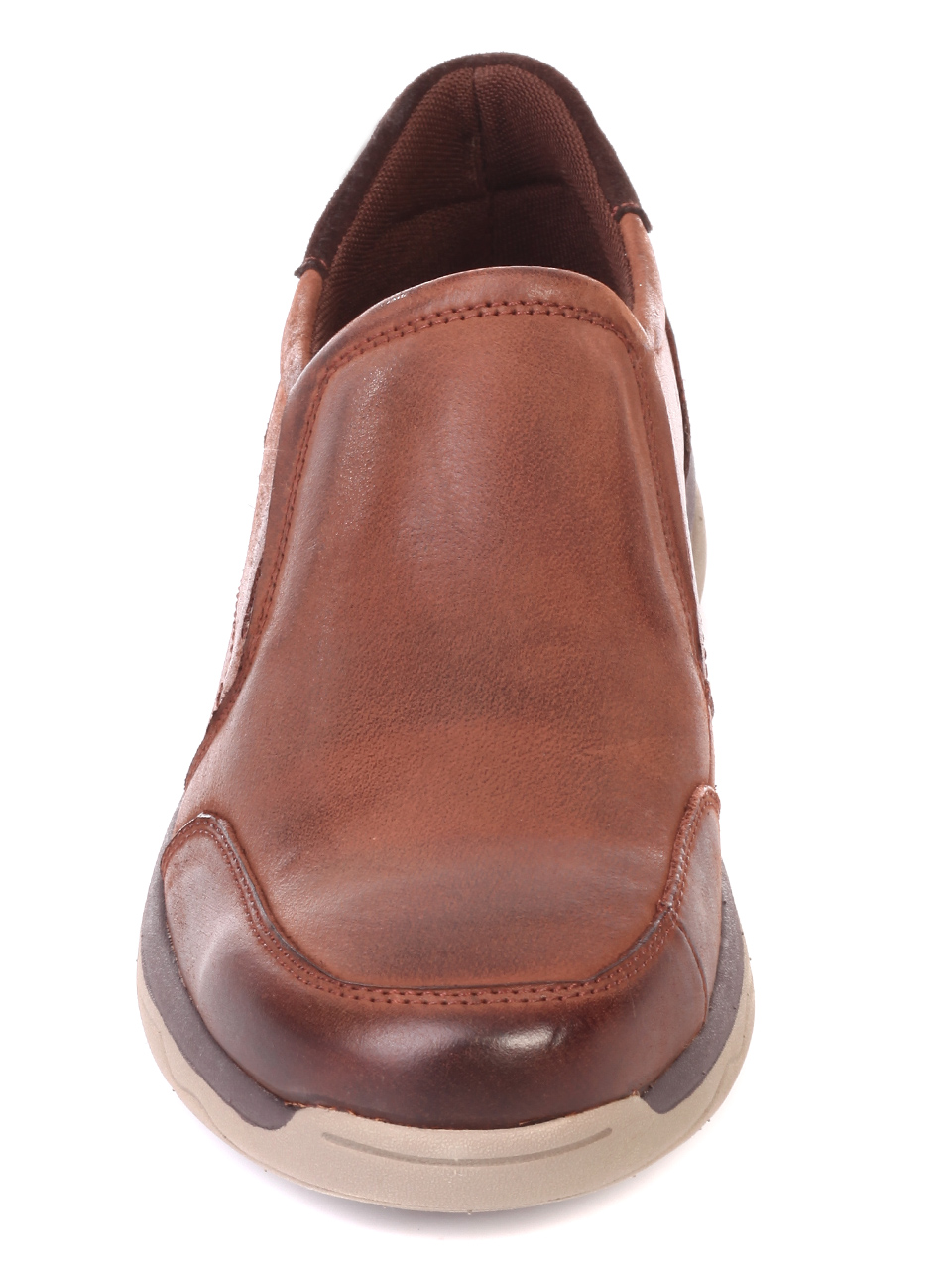 Ежедневни мъжки обувки от естествена кожа 7N-19766 coffee