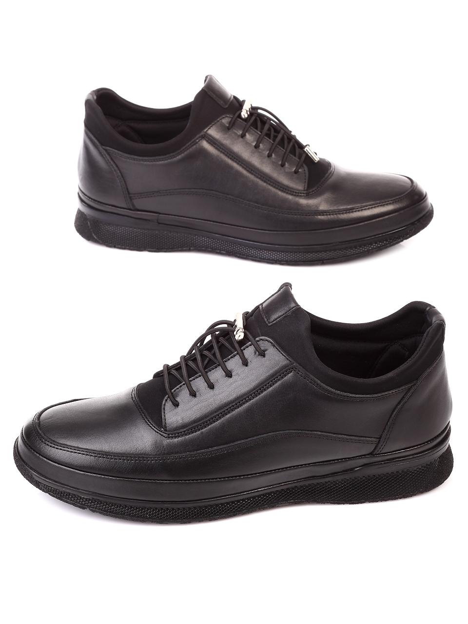 Ежедневни мъжки обувки от естествена кожа 7AT-19912 black