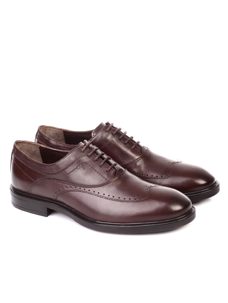 Елегантни мъжки обувки от естествена кожа 7AT-19946 brown