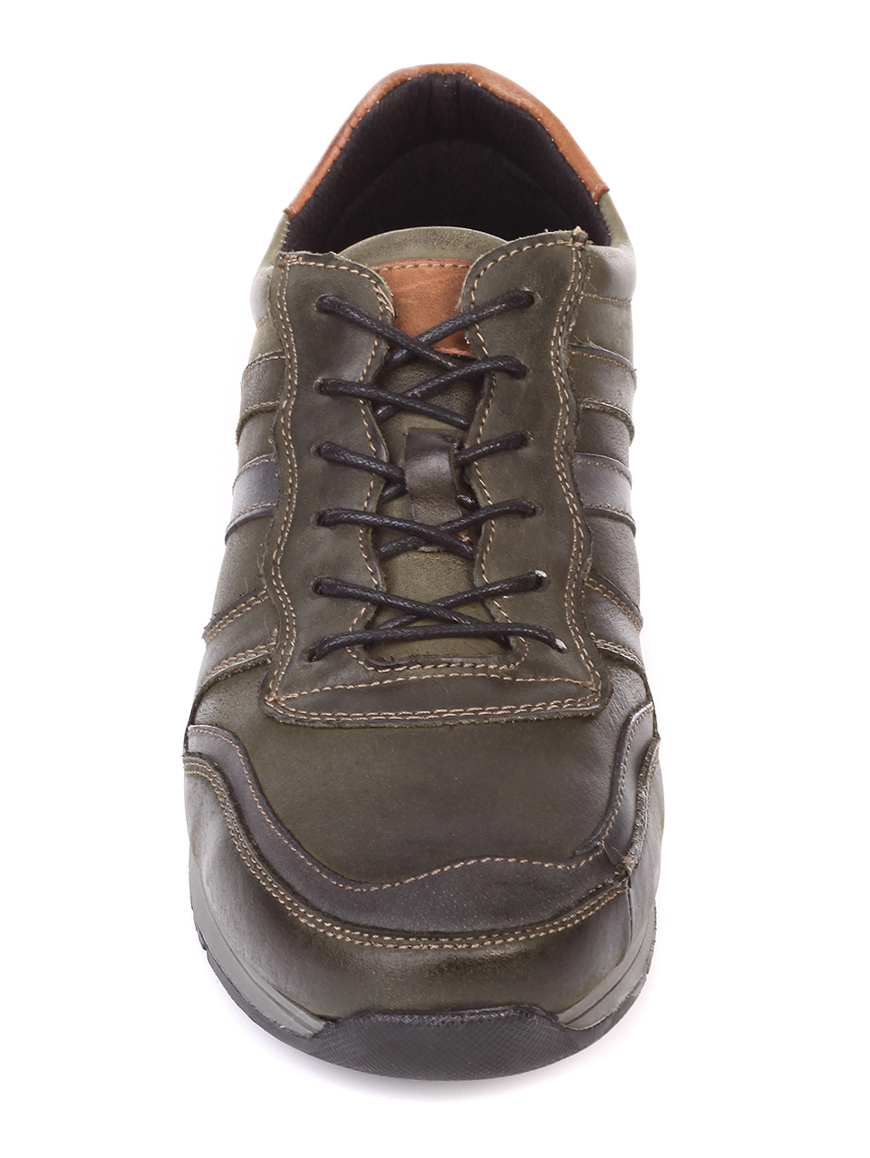 Ежедневни мъжки обувки от естествена кожа 7X-19722 green