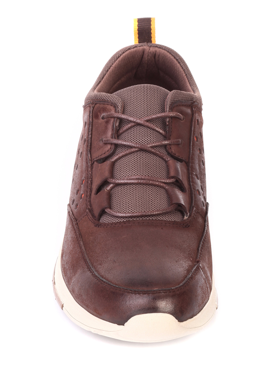 Ежедневни мъжки обувки от естествена кожа 7X-19723 coffee