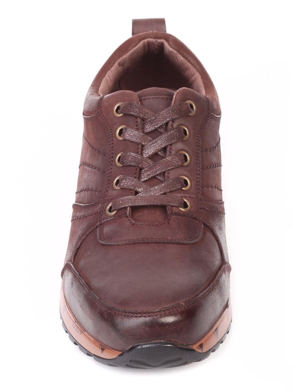Ежедневни мъжки обувки от естествена кожа 7X-19725 coffee