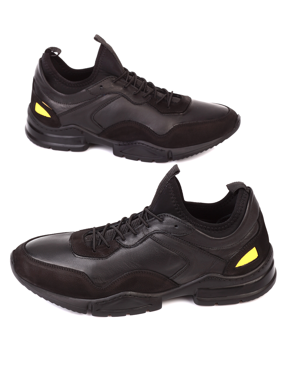 Ежедневни мъжки обувки от естествена кожа 7AT-19951 black