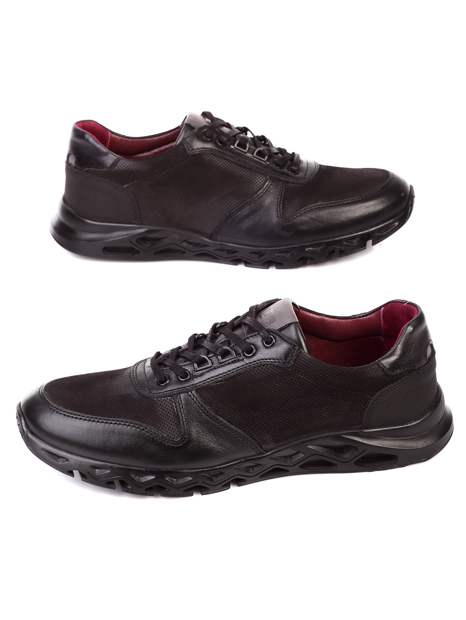 Ежедневни мъжки обувки от естествена кожа 7AT-19952 black