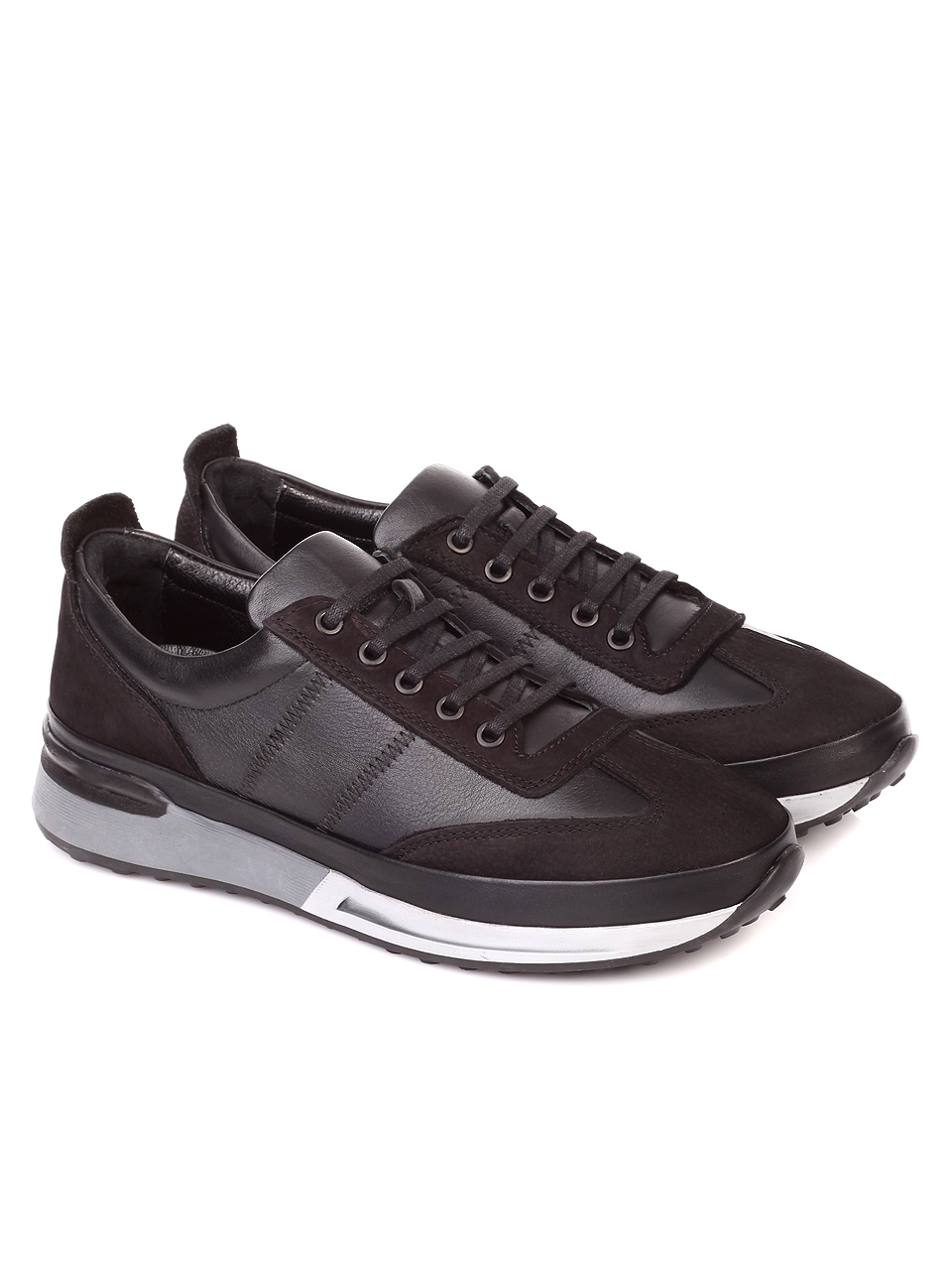 Ежедневни мъжки обувки от естествена кожа 7AT-19925 black