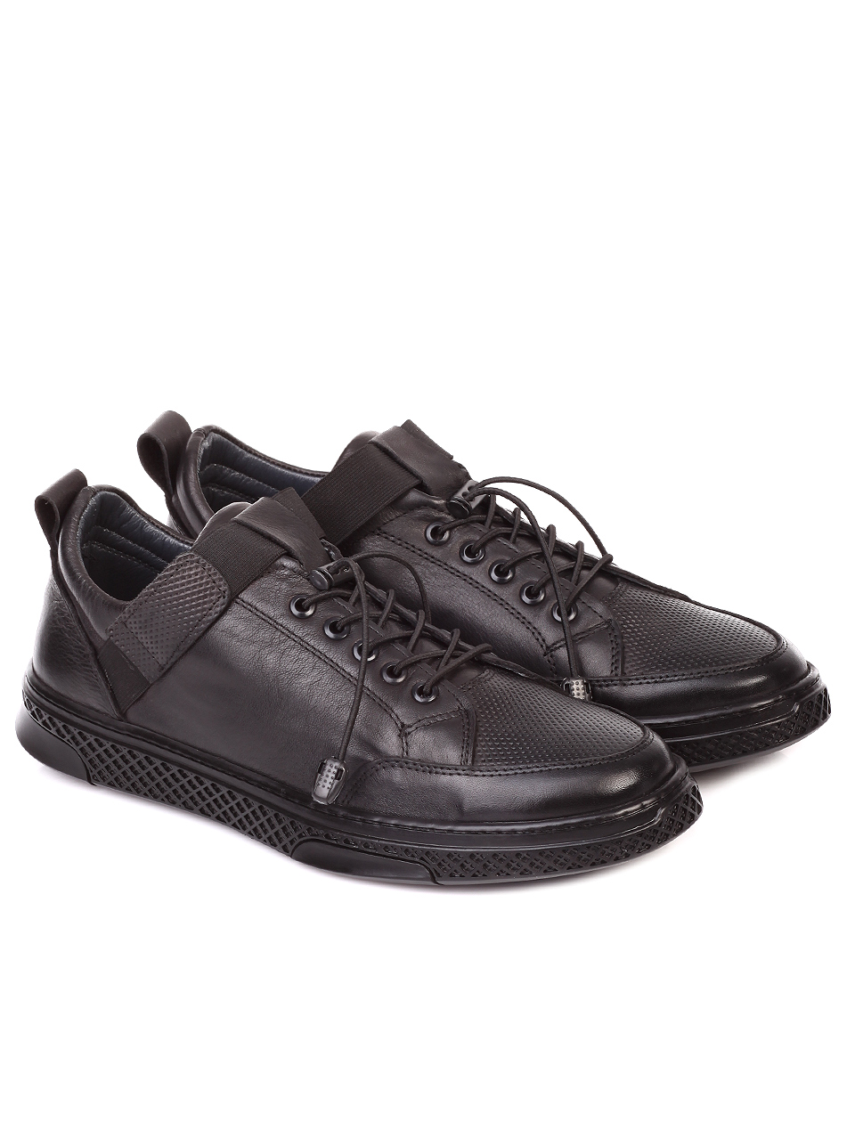 Ежедневни мъжки обувки от естествена кожа 7AT-19928 black