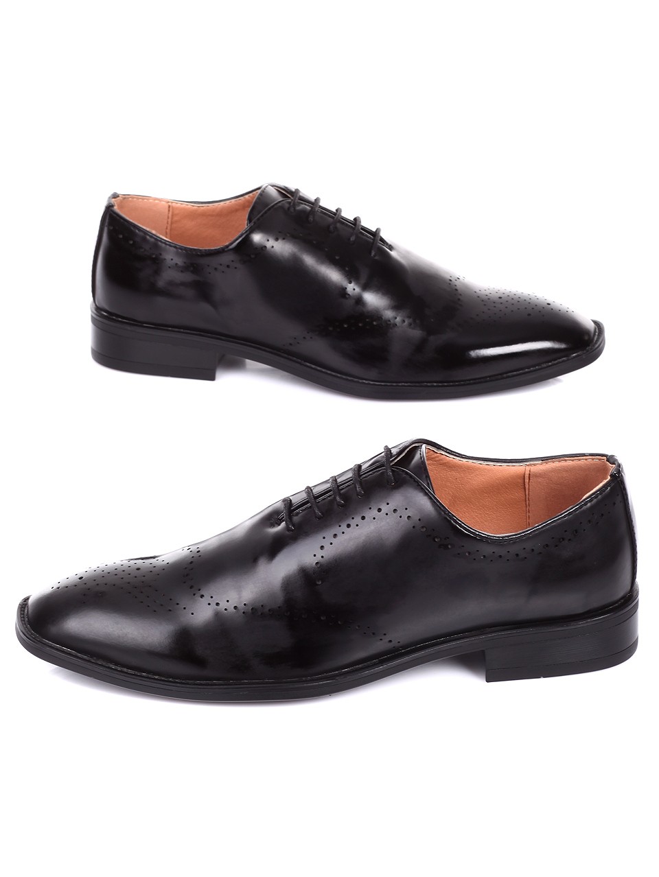 Елегантни мъжки обувки в черно 7I-19740 black