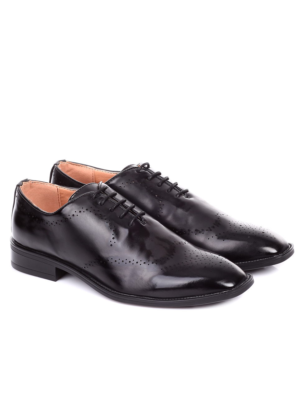 Елегантни мъжки обувки в черно 7I-19740 black