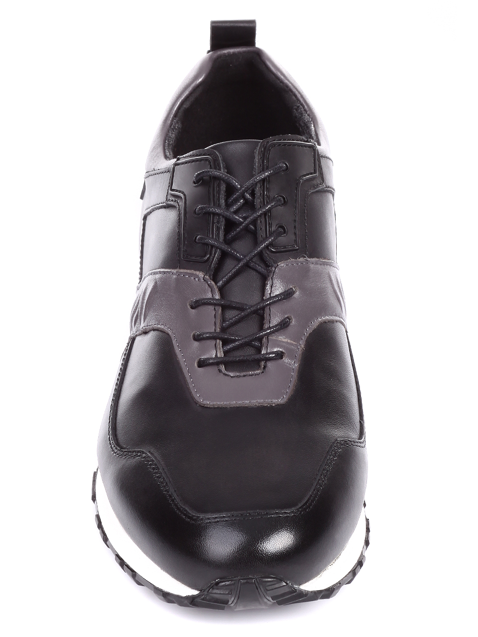 Ежедневни мъжки обувки от естествена кожа 7AB-19743 black/grey