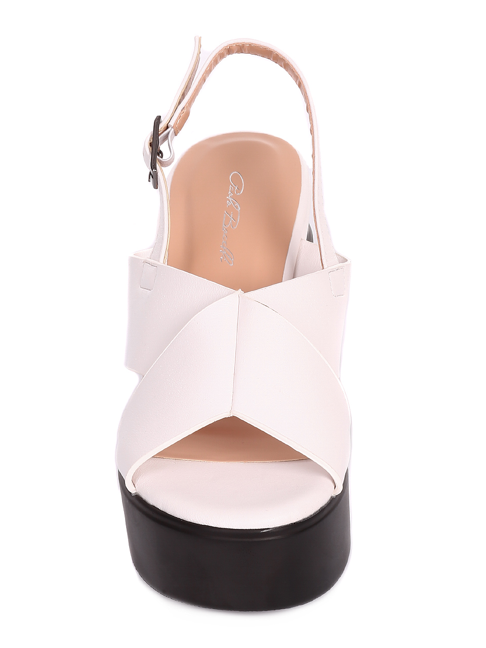 Ежедневни дамски сандали на платформа в бяло 4R-20131 white