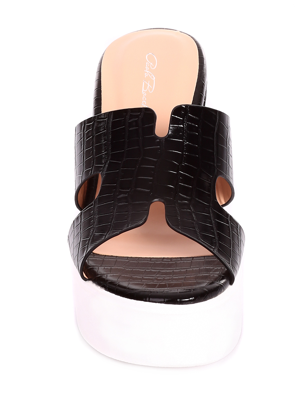 Ежедневни дамски чехли на платформа в черно 5R-20133 black