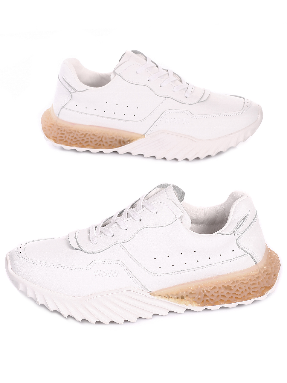 Ежедневни мъжки обувки от естествена кожа 7N-20227 white 