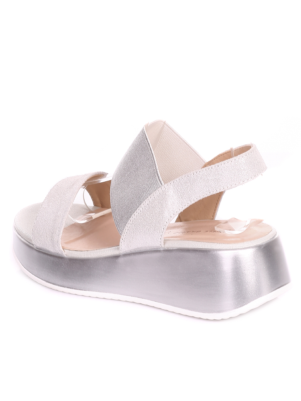 Ежедневни дамски сандали от естествена кожа 4AF-20207 silver