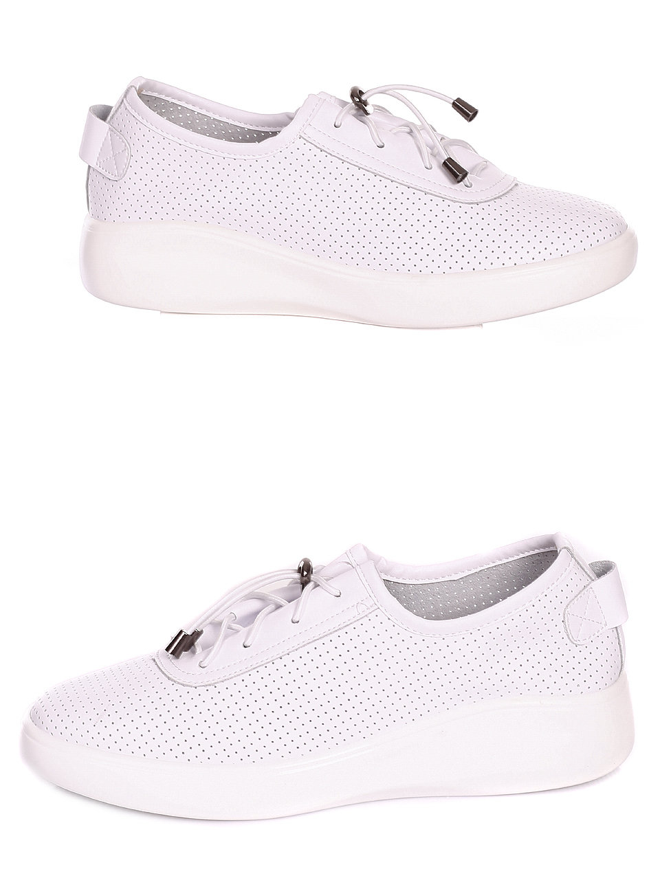 Ежедневни дамски обувки от естествена кожа 3AF-20208 white