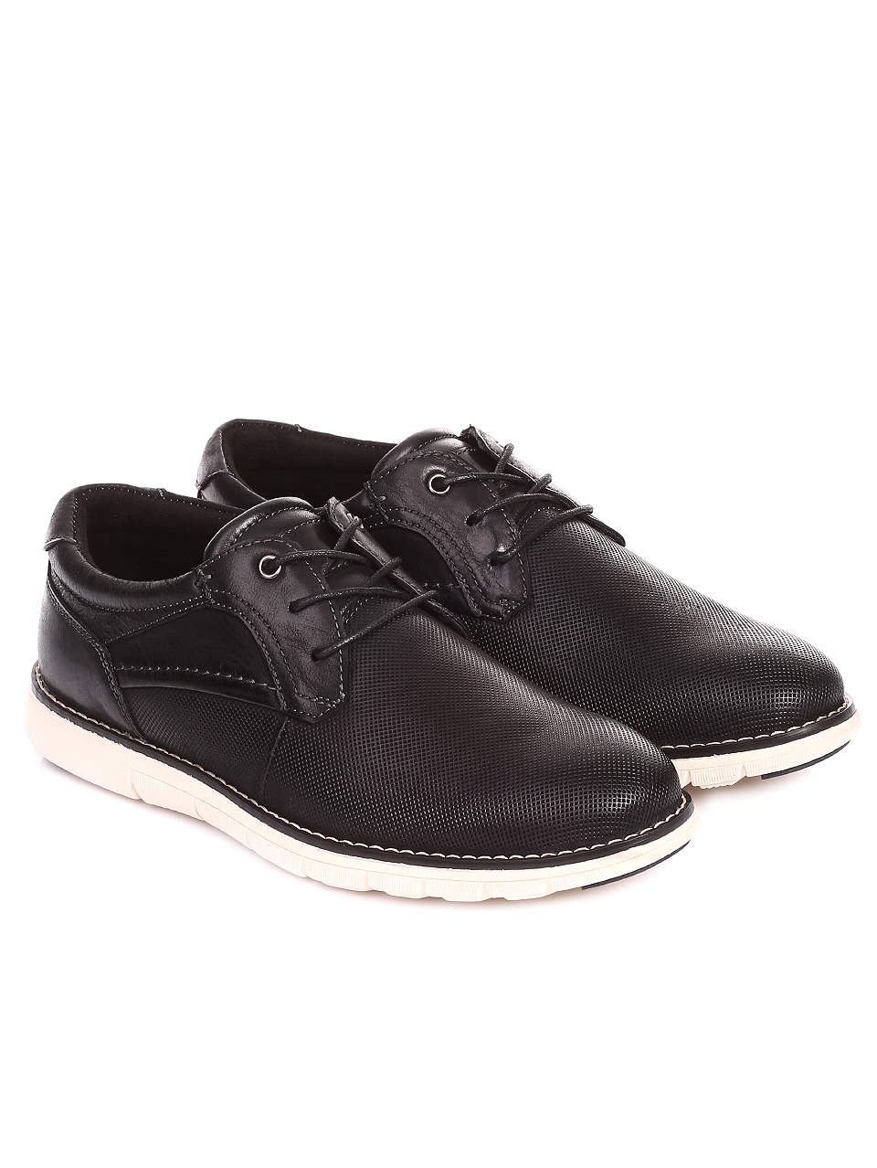 Ежедневни мъжки обувки от естествена кожа 7X-20246 black