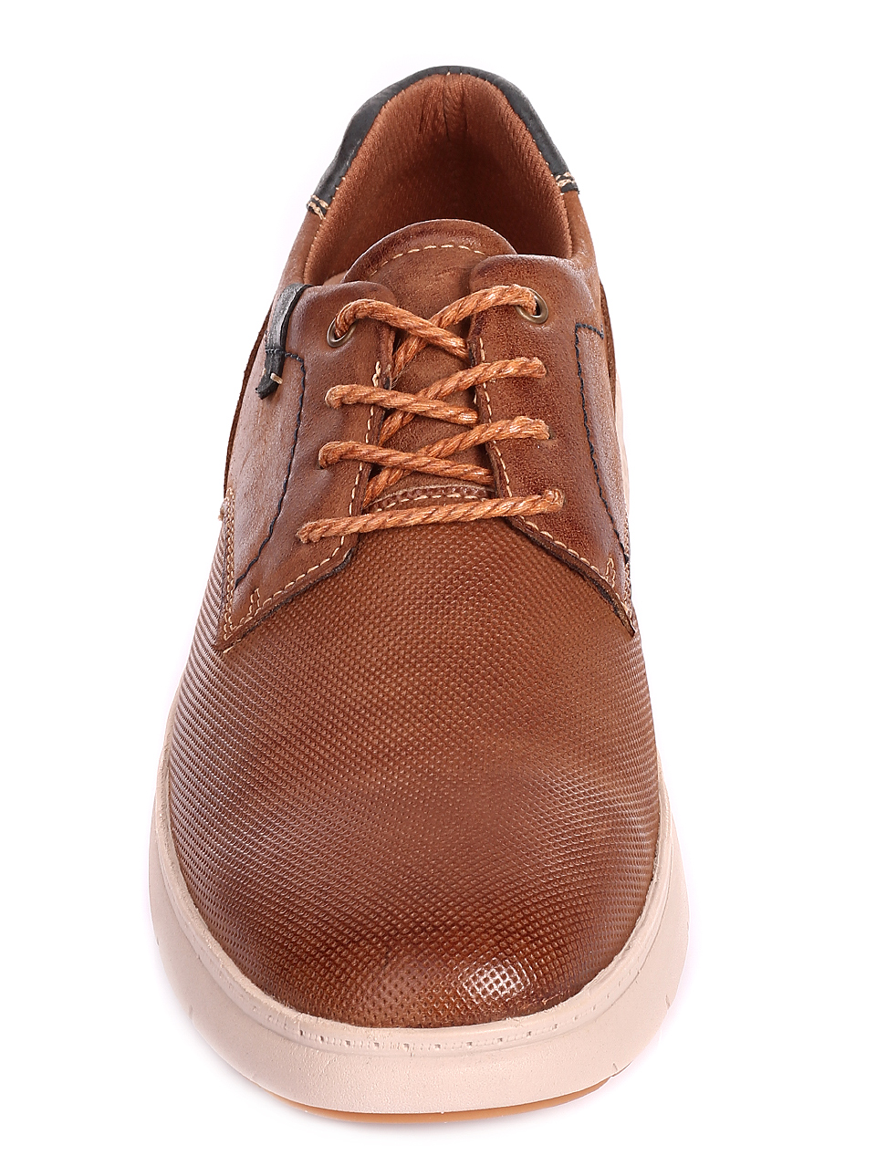 Ежедневни мъжки обувки от естествена кожа и естествен набук 7X-20248 brown