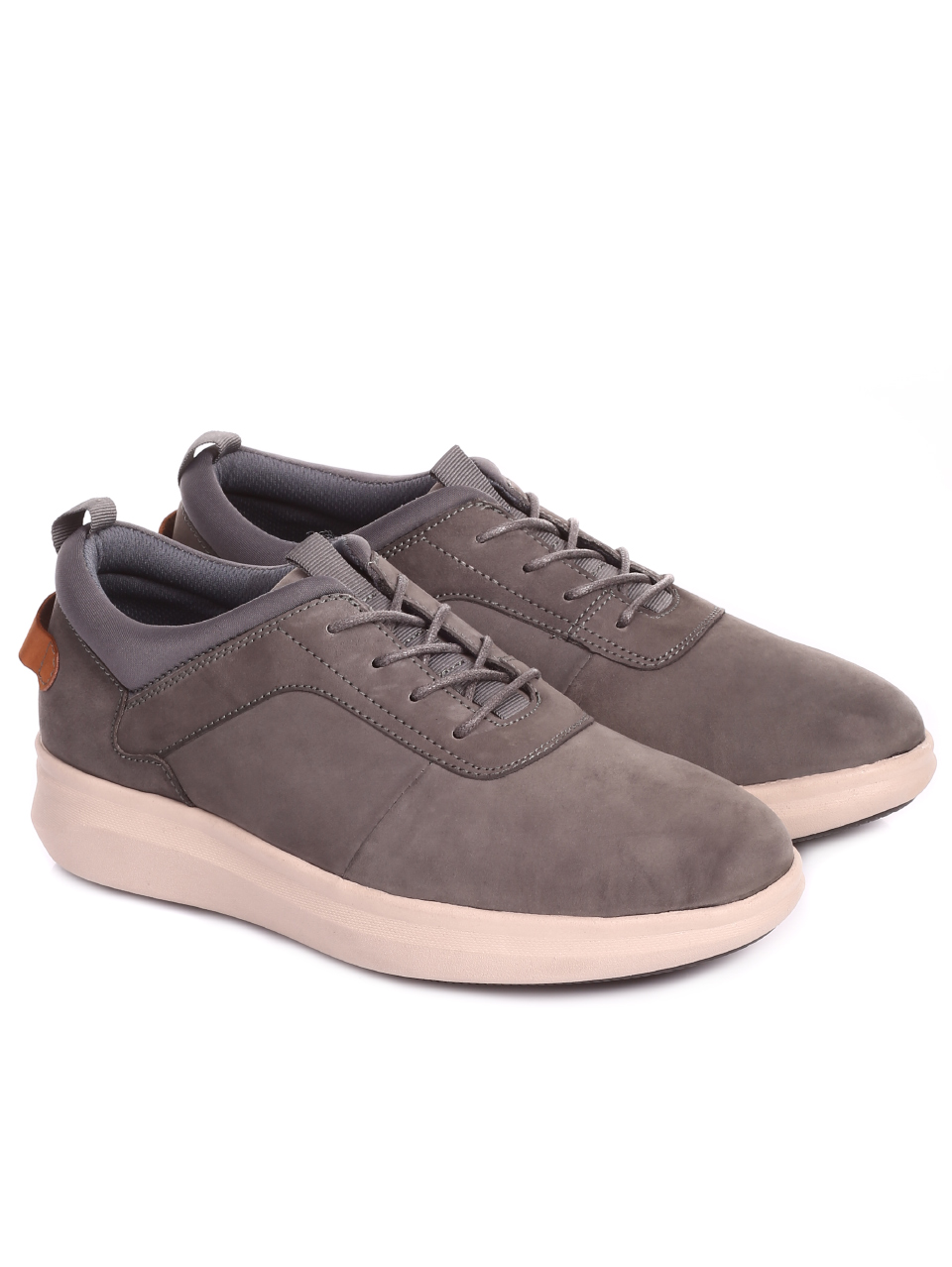 Ежедневни мъжки обувки от естествен набук 7X-20249 grey