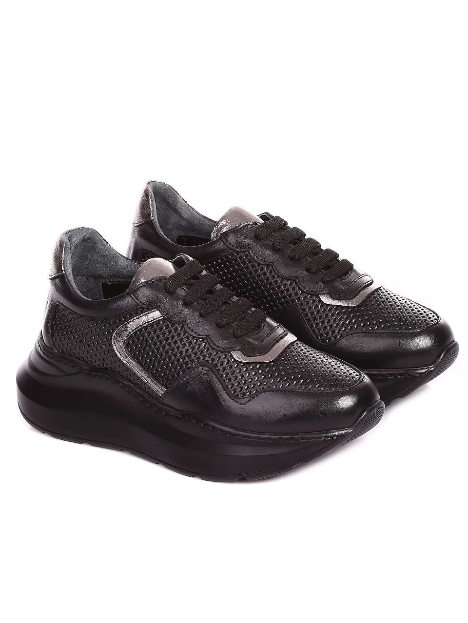 Ежедневни дамски обувки от естествена кожа 3AT-20471 black