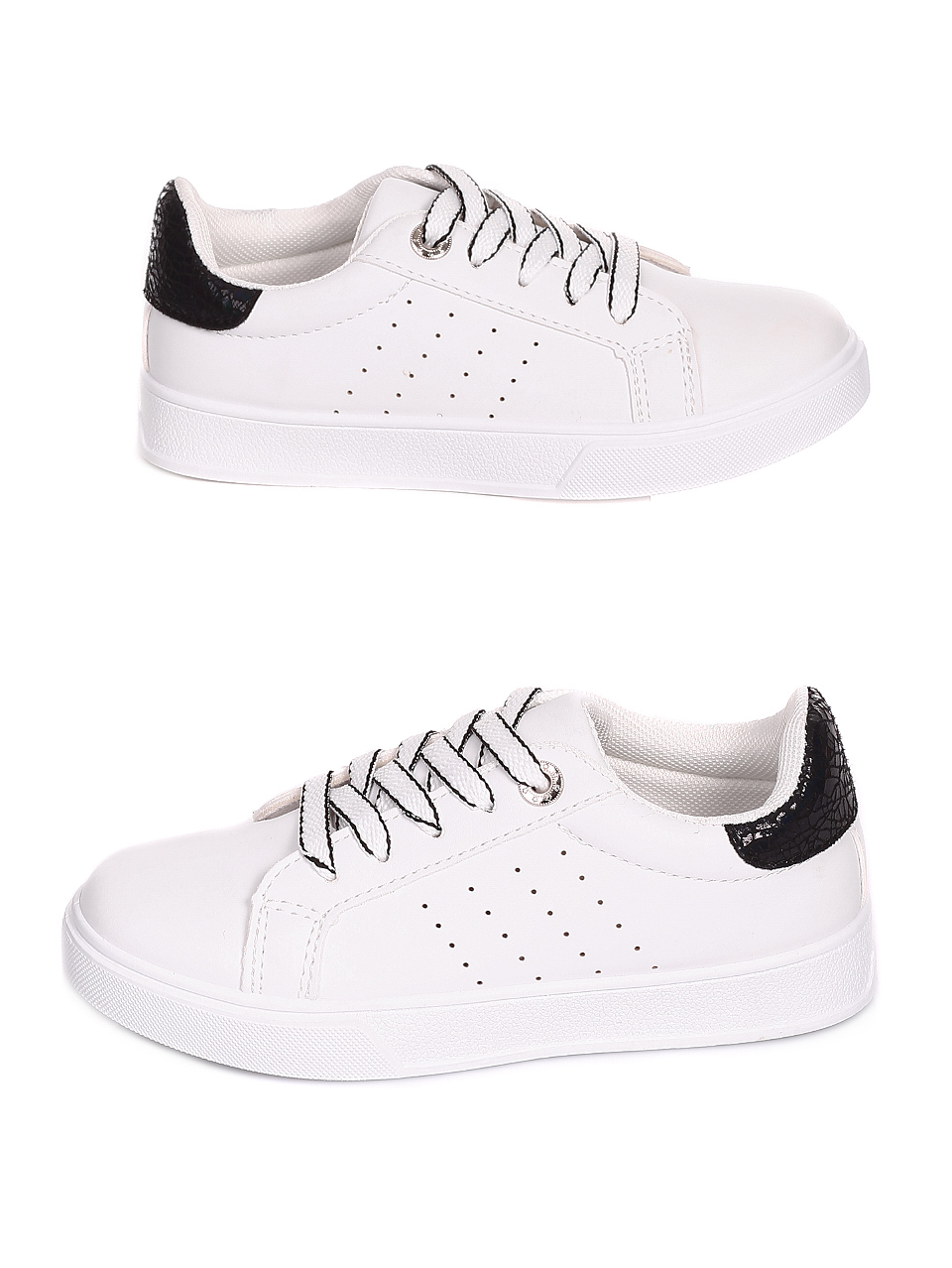Ежедневни детски обувки в бяло 18U-20025 white/black