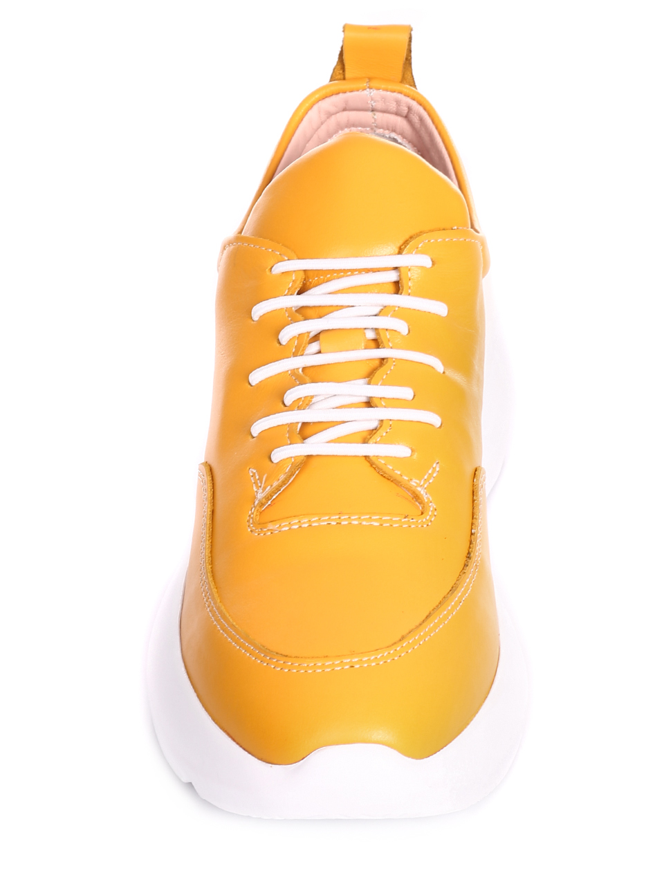 Ежедневни дамски обувки от естествена кожа 3AT-20477 yellow