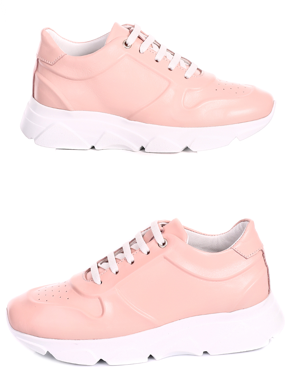 Ежедневни дамски обувки от естествена кожа 3AT-20498 pink