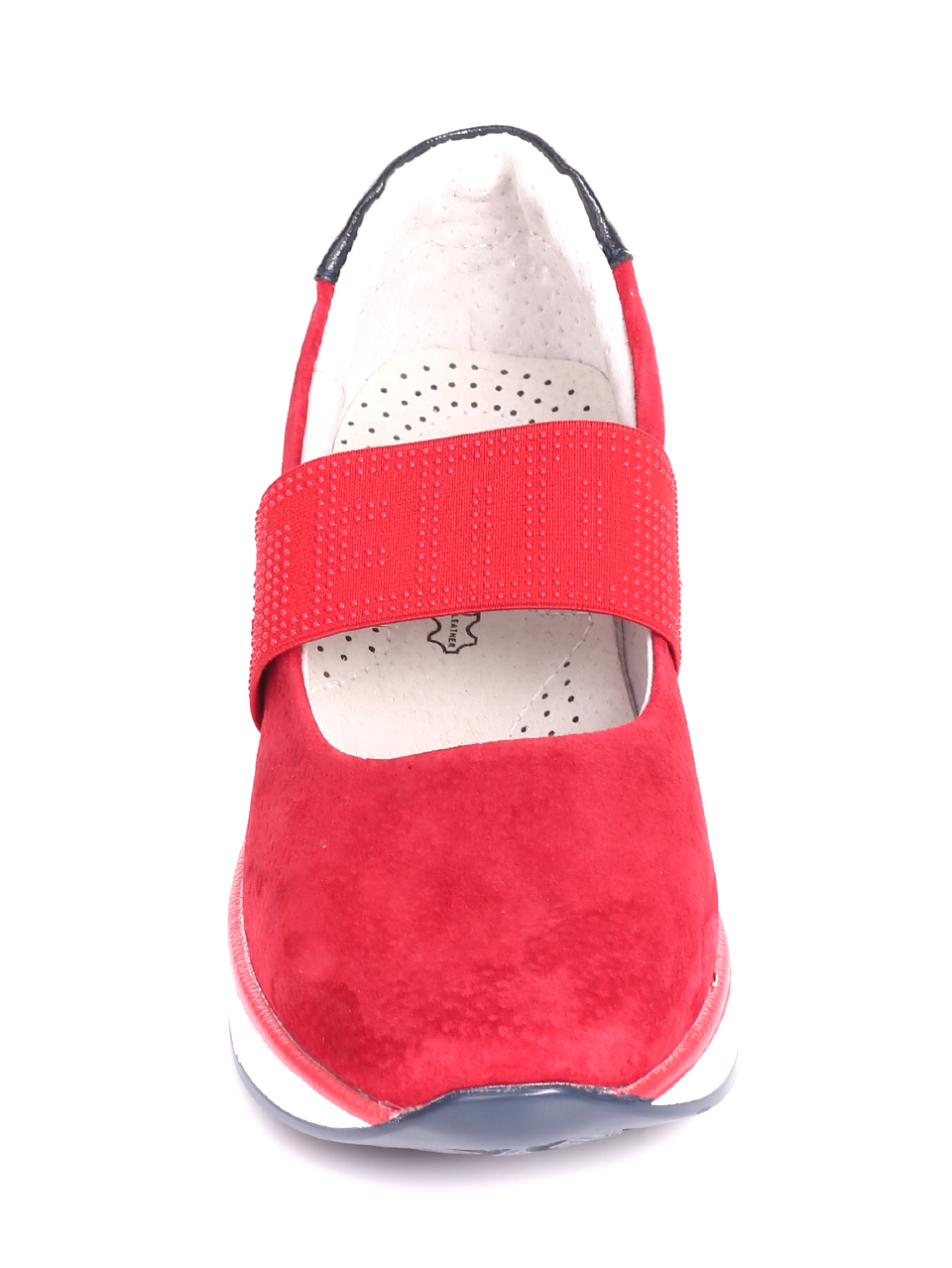 Ежедневни дамски обувки на платформа от велур в червено 3AF-20044 red