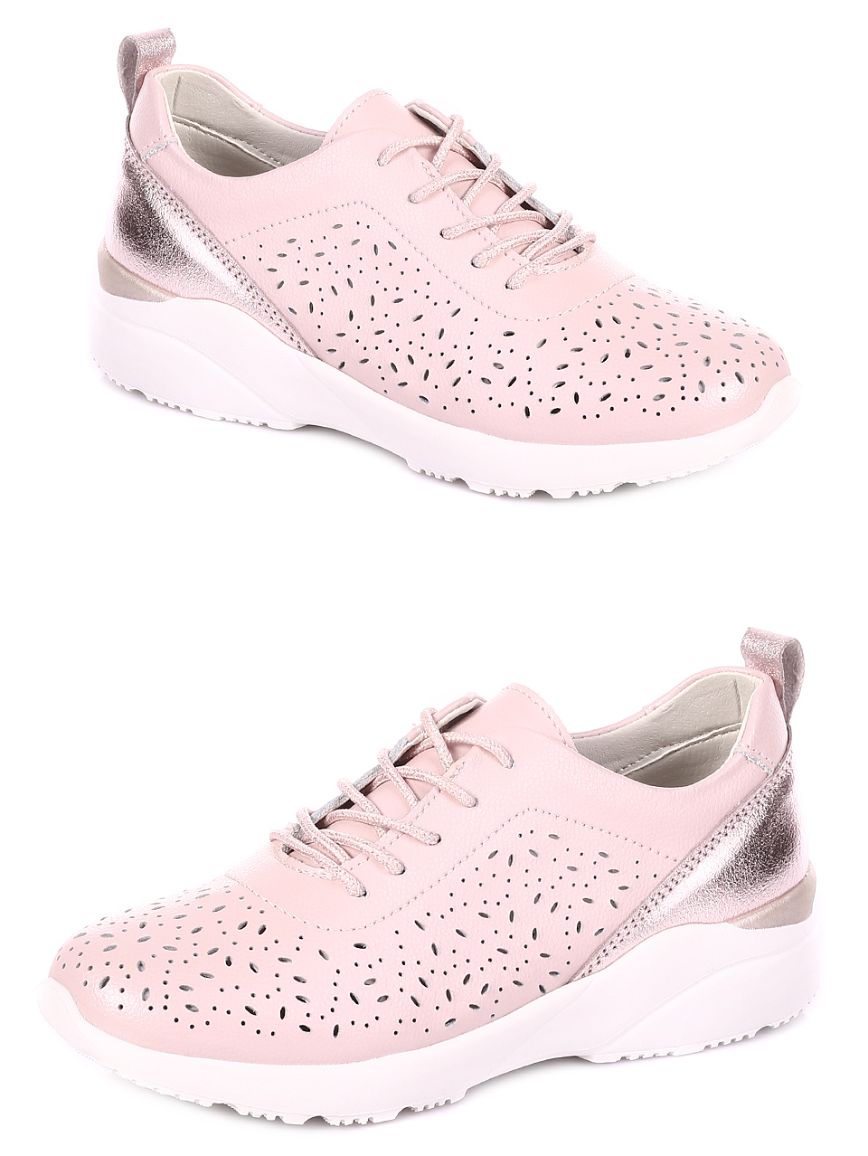 Ежедневни дамски обувки от естествена кожа 3AF-20141 pink