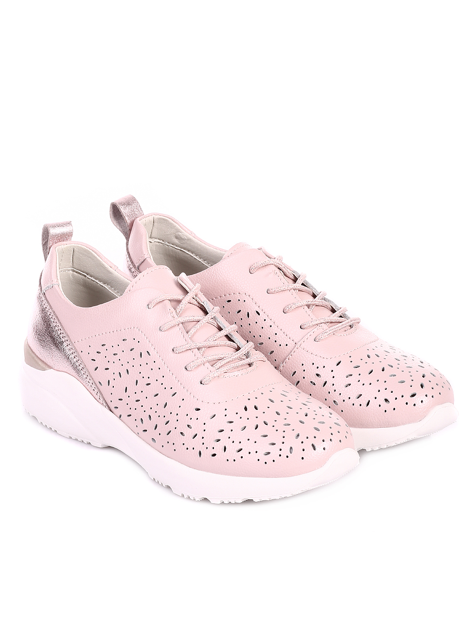 Ежедневни дамски обувки от естествена кожа 3AF-20141 pink