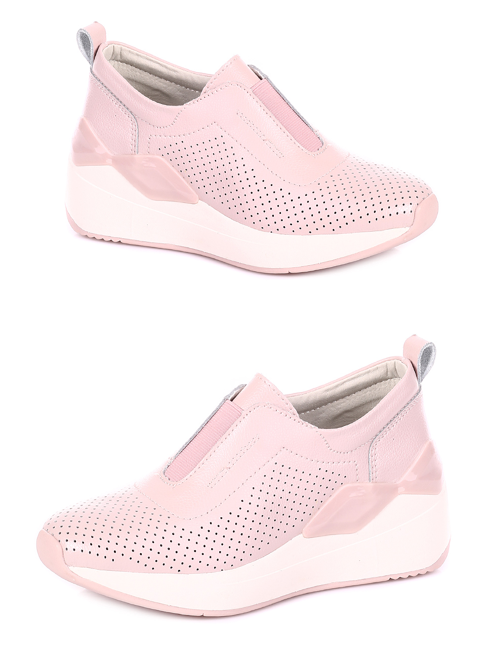 Ежедневни дамски обувки от естествена кожа 3AF-20142 pink