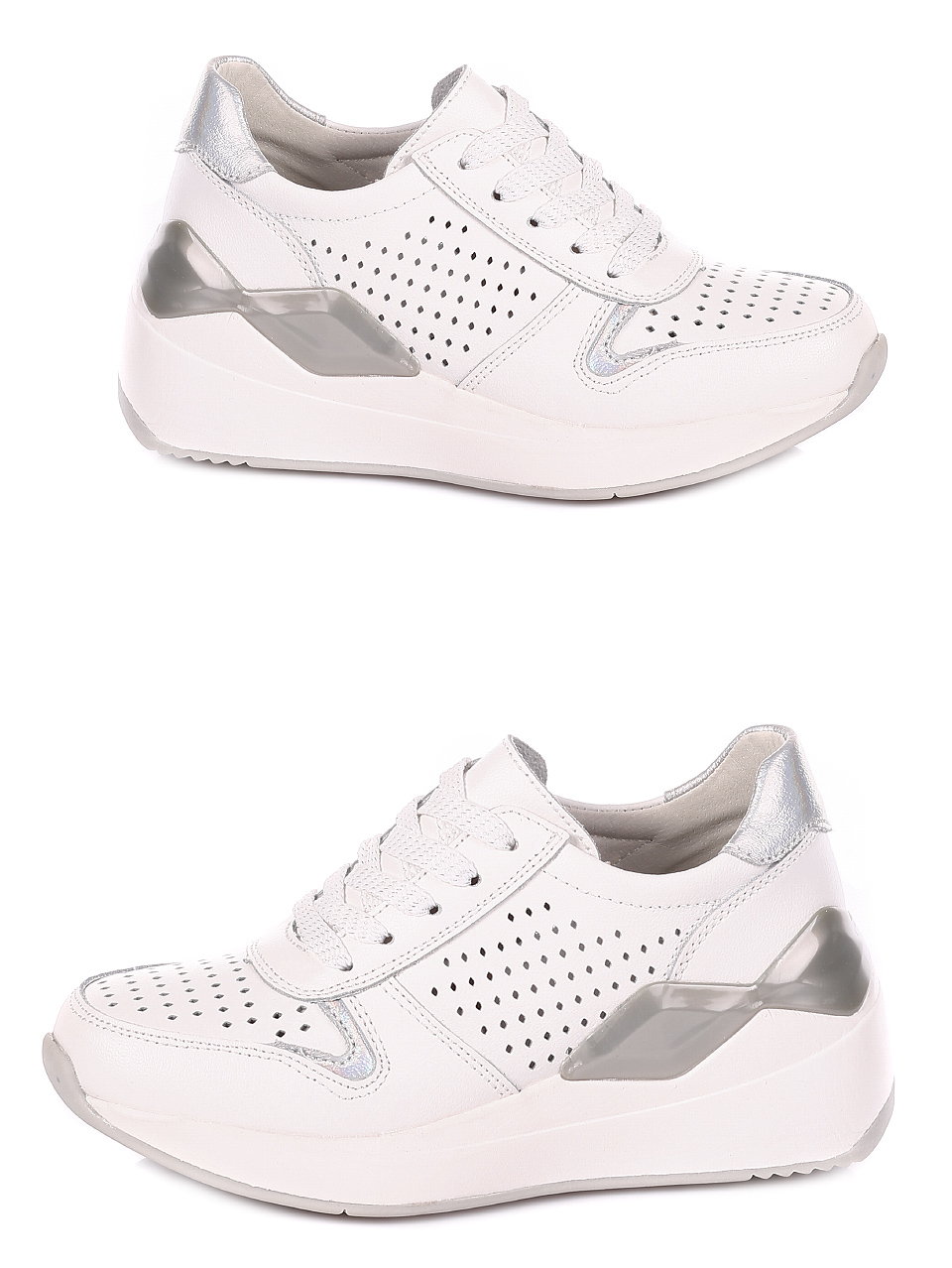 Ежедневни дамски обувки от естествена кожа 3AF-20143 white