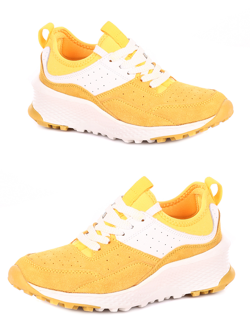 Ежедневни дамски обувки от естествен велур 3AF-20144 yellow