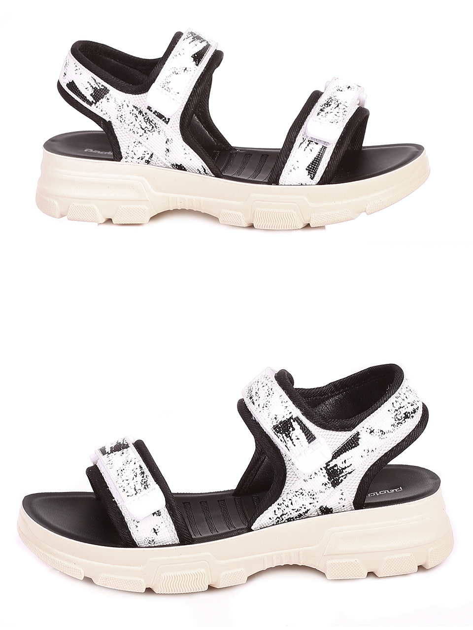 Ежедневни дамски сандали в бяло и черно 4D-20266 black/white