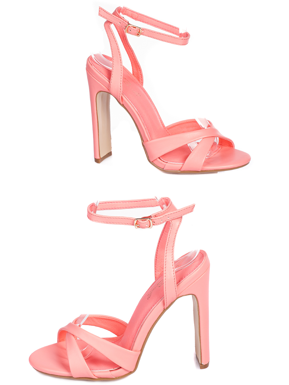Елегантни дамски сандали на ток в розово 4M-20086 pink