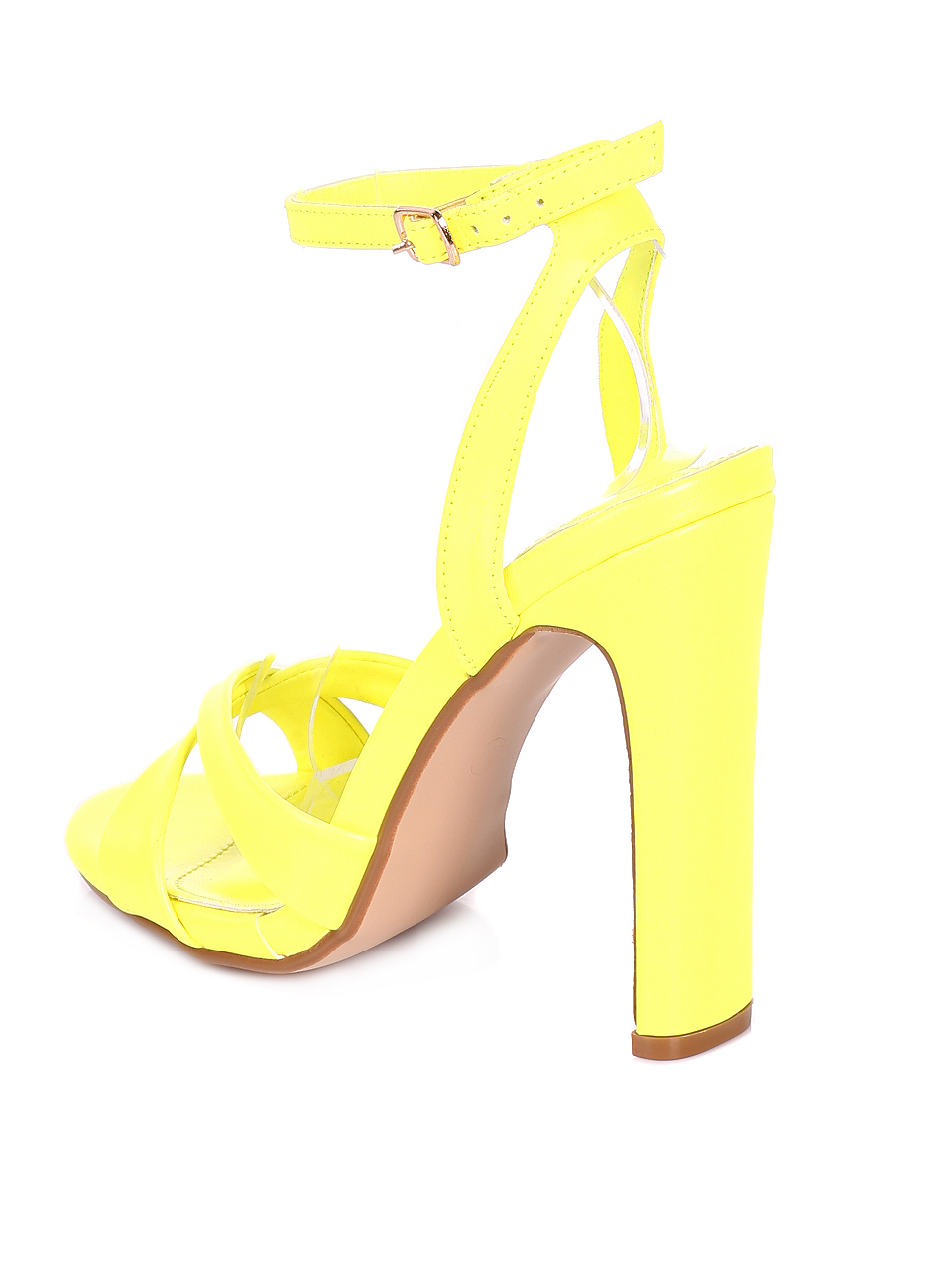 Елегантни дамски сандали на ток в жълто 4M-20086 lemon