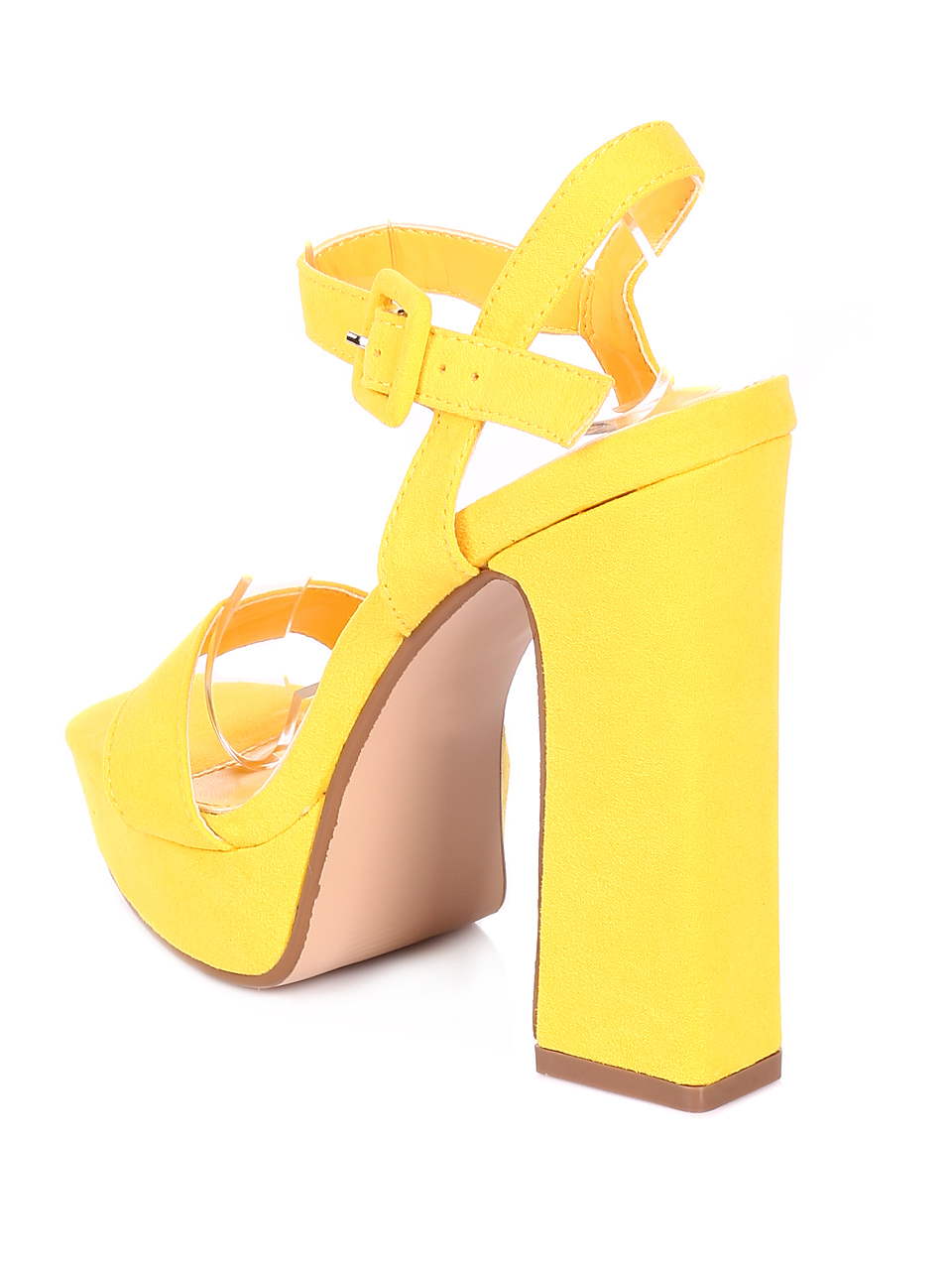Елегантни дамски сандали на ток 4M-20096 yellow