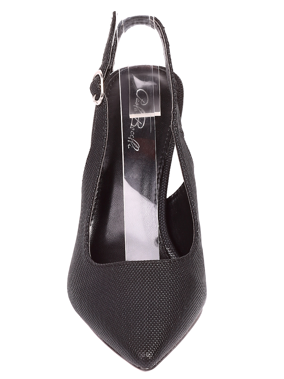 Елегантни дамски обувки на ток в черно 3M-20243 black