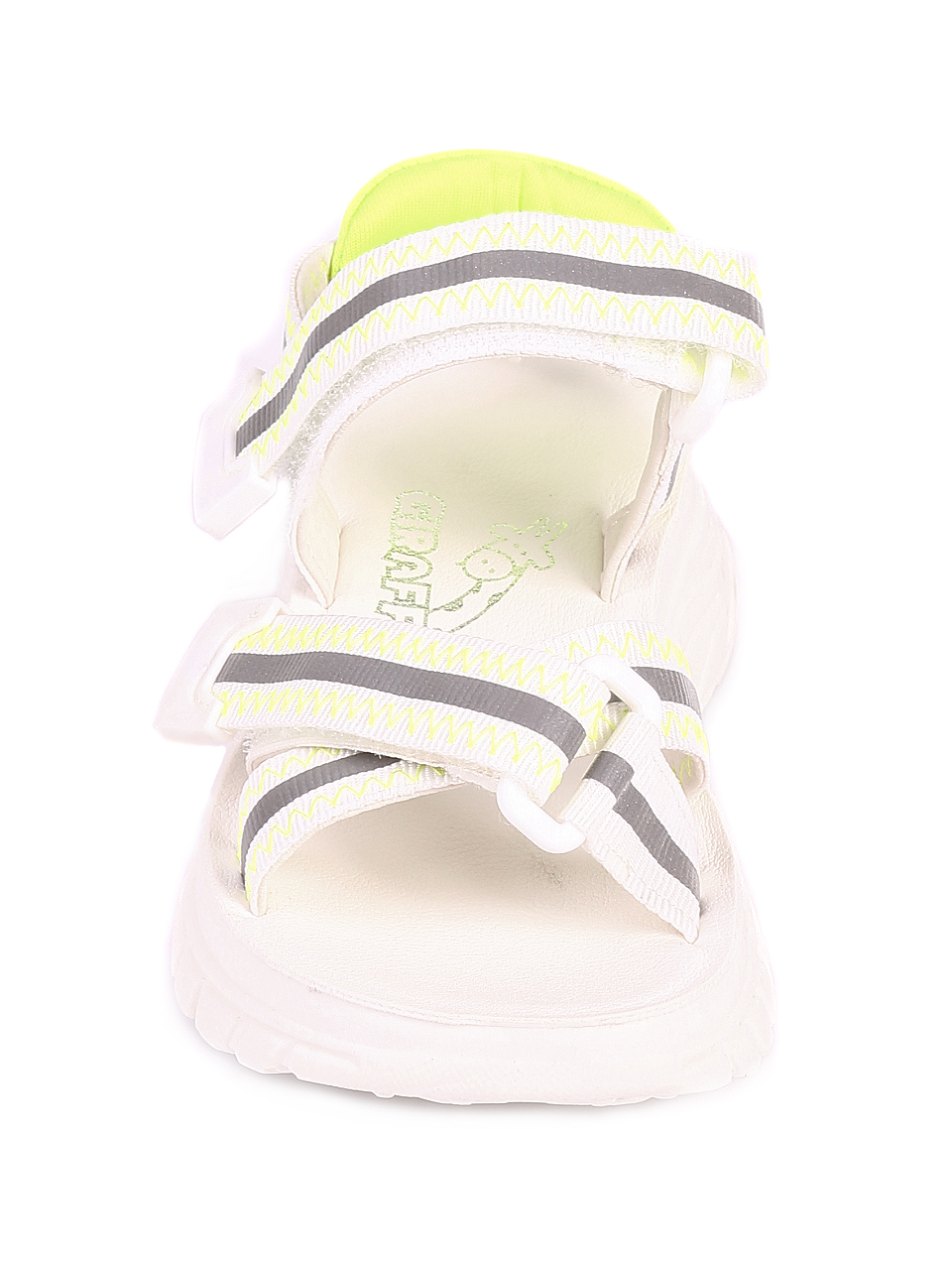 Ежедневни детски сандали в бяло и жълто 17F-20316 lime 